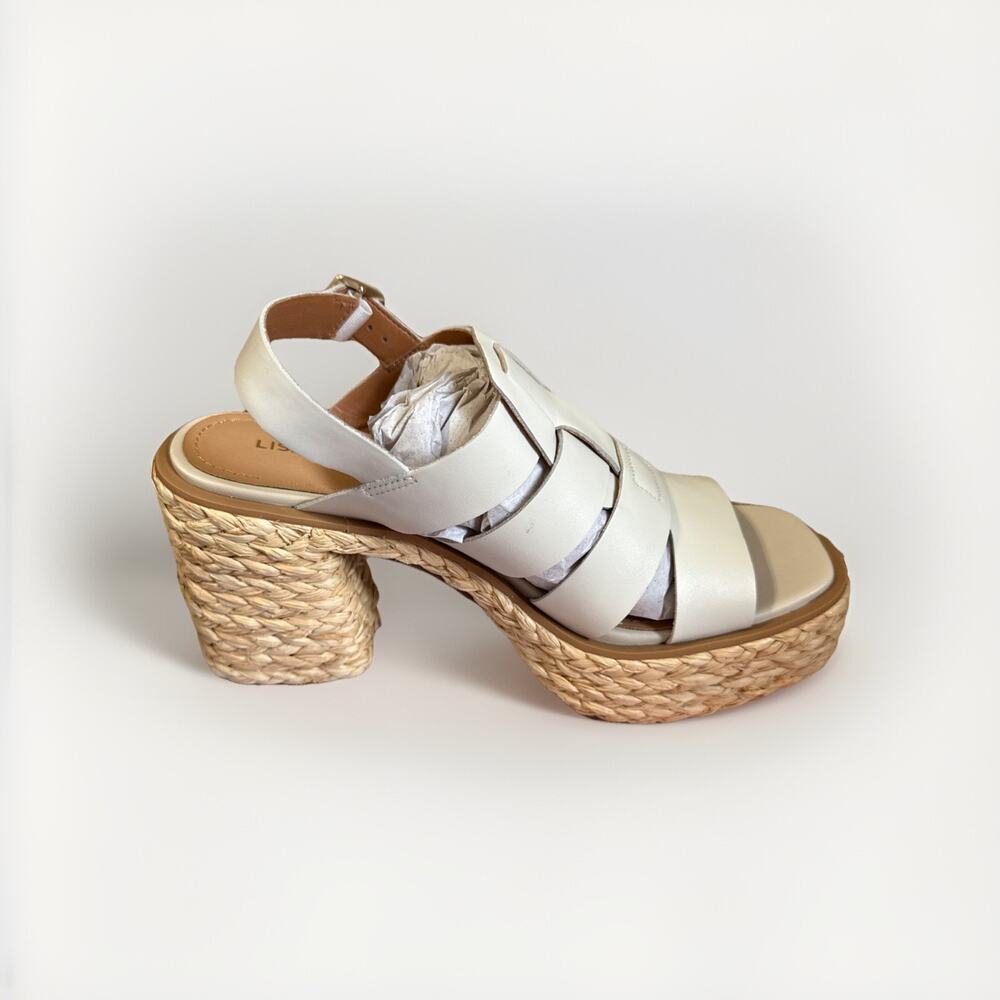 Lisa Vicky Platform Sandals Fisherman Leather Just-V Winter White 9.5 - Picture 8 of 9